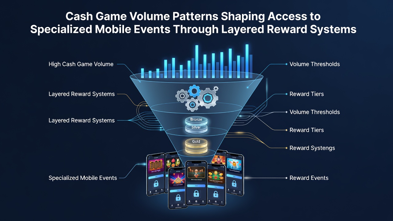 Illustration gestaffelter Belohnungssysteme und deren Auswirkung auf mobile Poker-Events