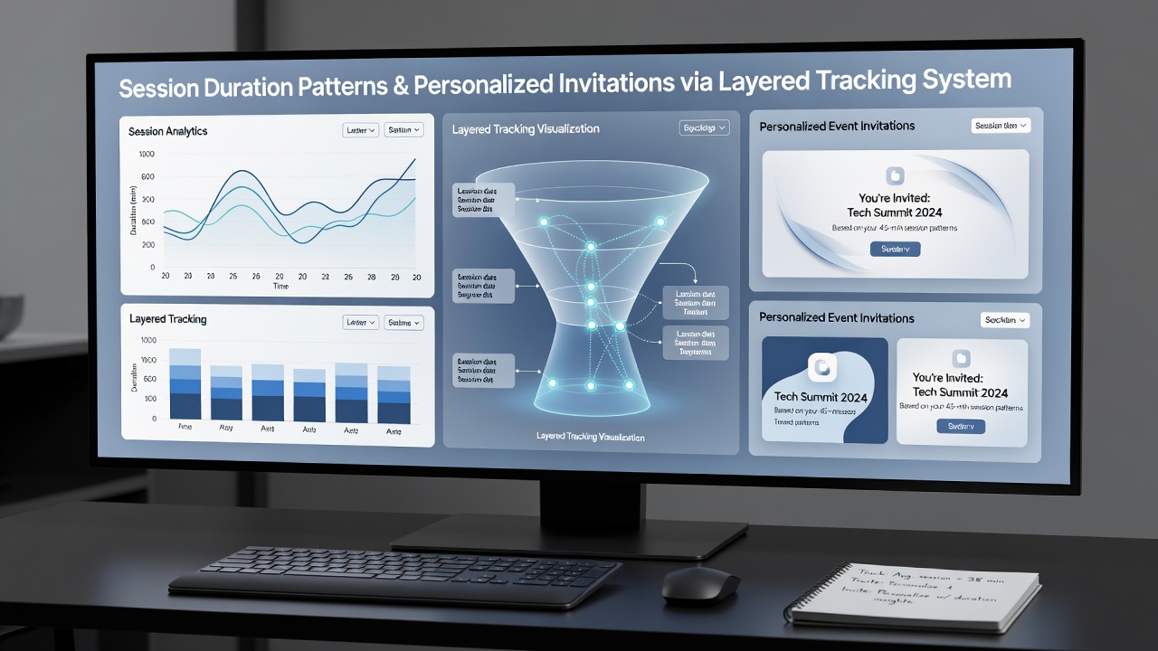 Visualisierung geschichteter Tracking-Systeme, die Sitzungsdauern mit Event-Einladungen in mobilen Kartenplattformen verbinden