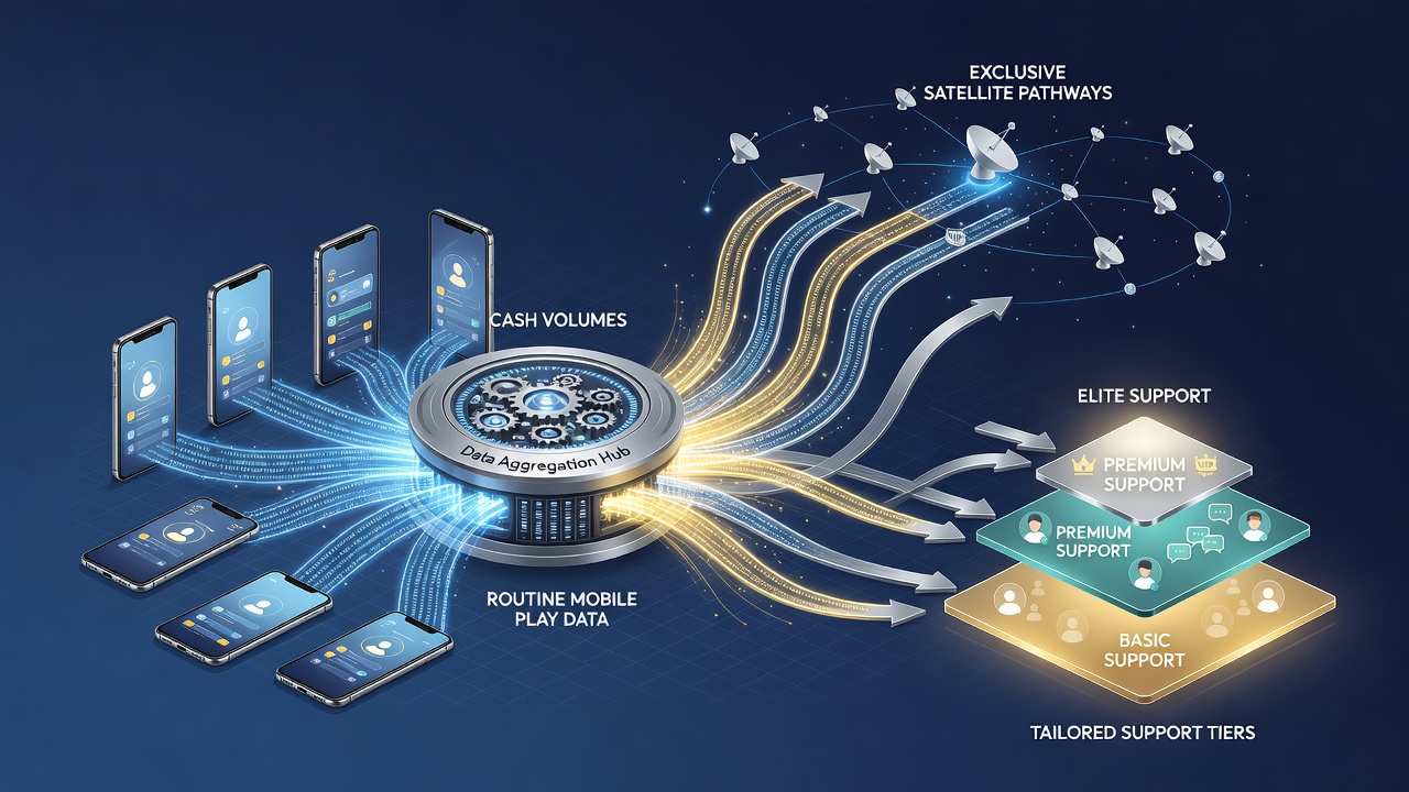 Datenfluss von mobilen Cash-Spielen zu Satelliten und Support in Poker-Apps