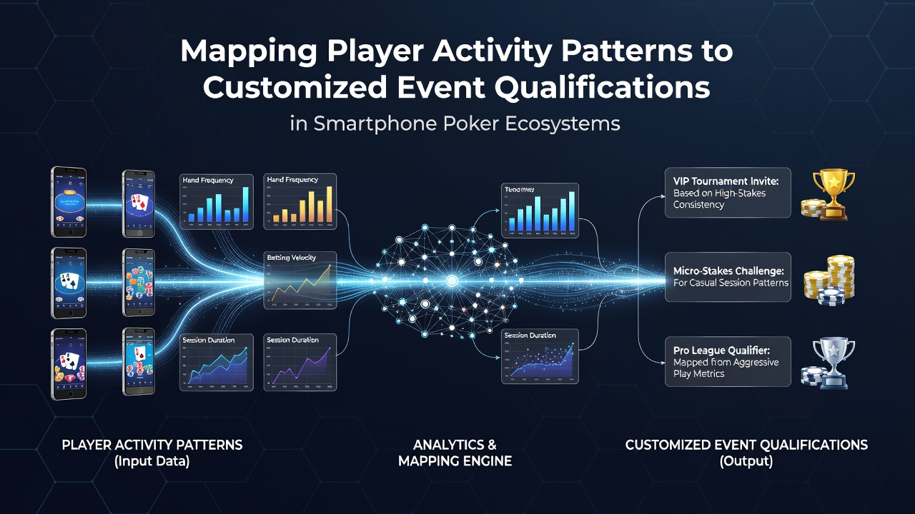 Diagramm zur Verknüpfung von Cash-Game-Metriken mit personalisierten Turnier-Qualifikationen auf Smartphones